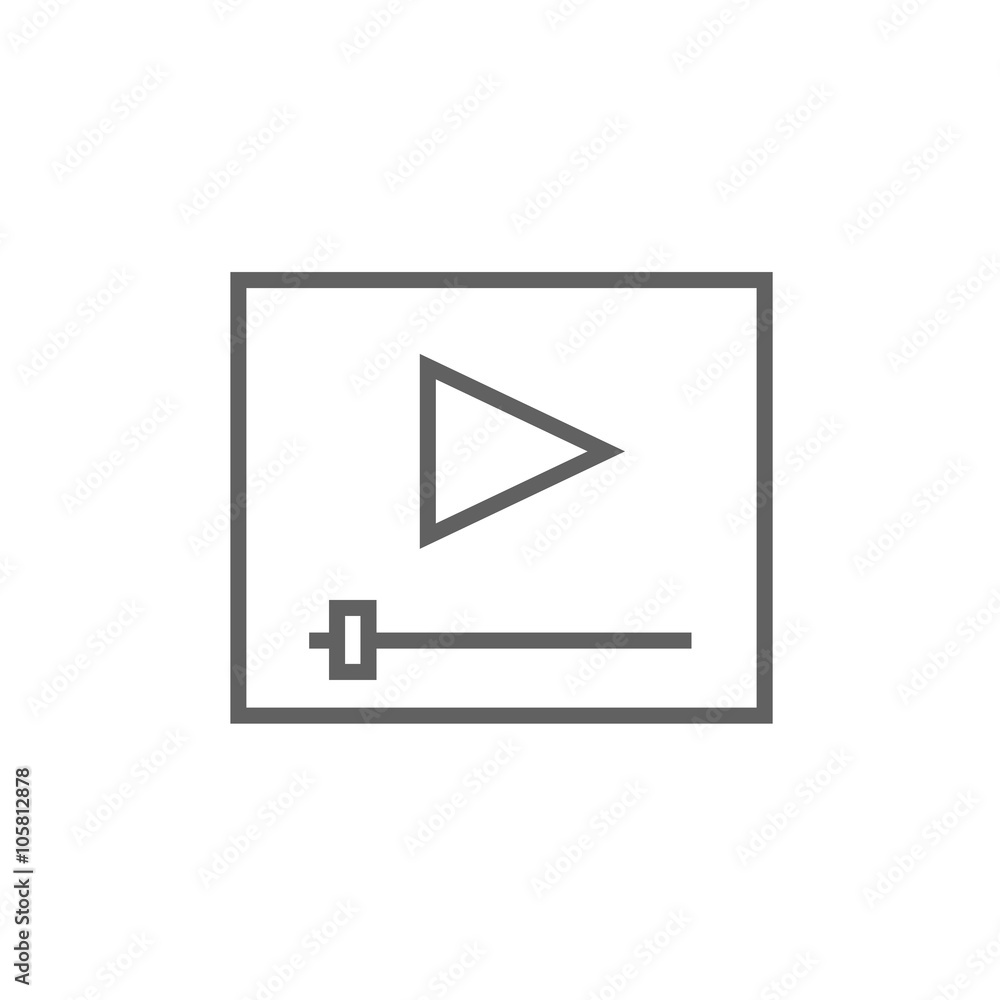 Video player line icon. Video player line icon.