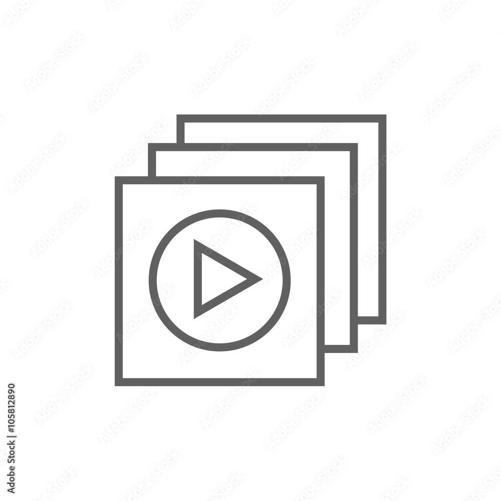 Media player line icon.