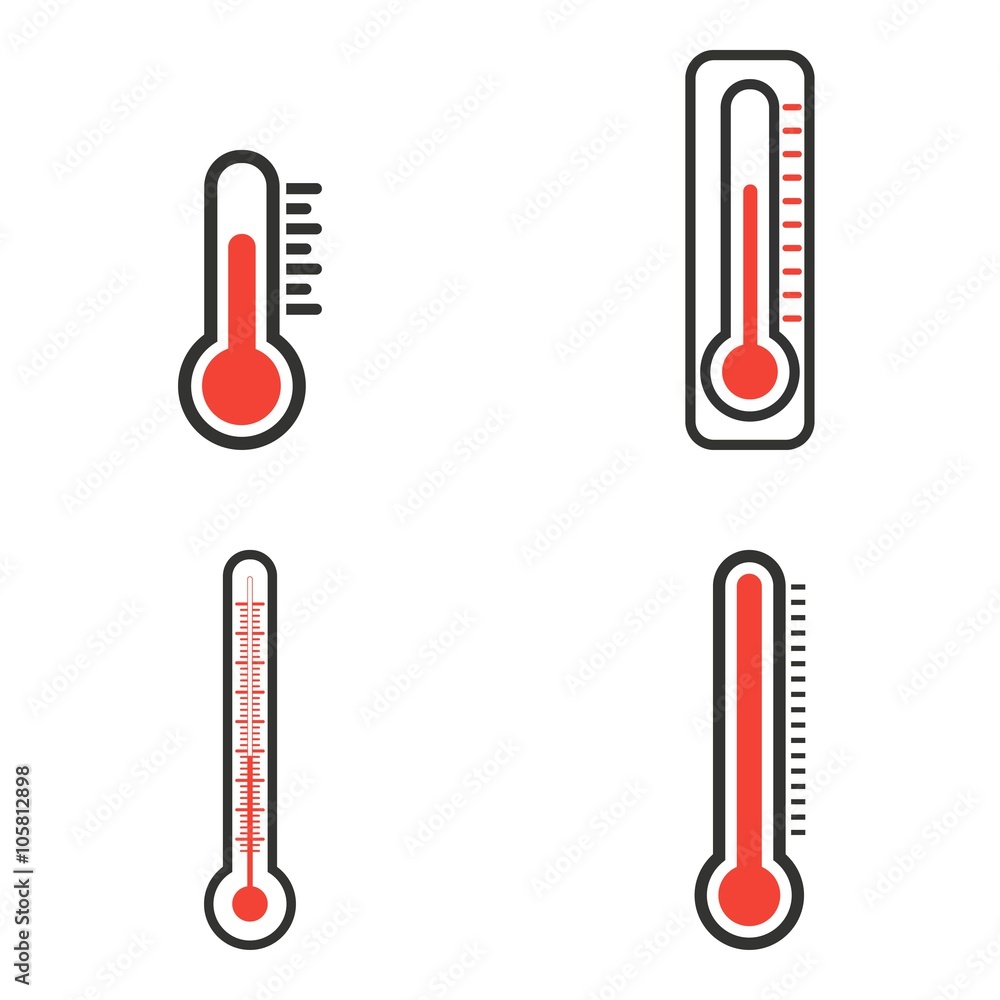 Thermometer icons set. Thermometer icons set.