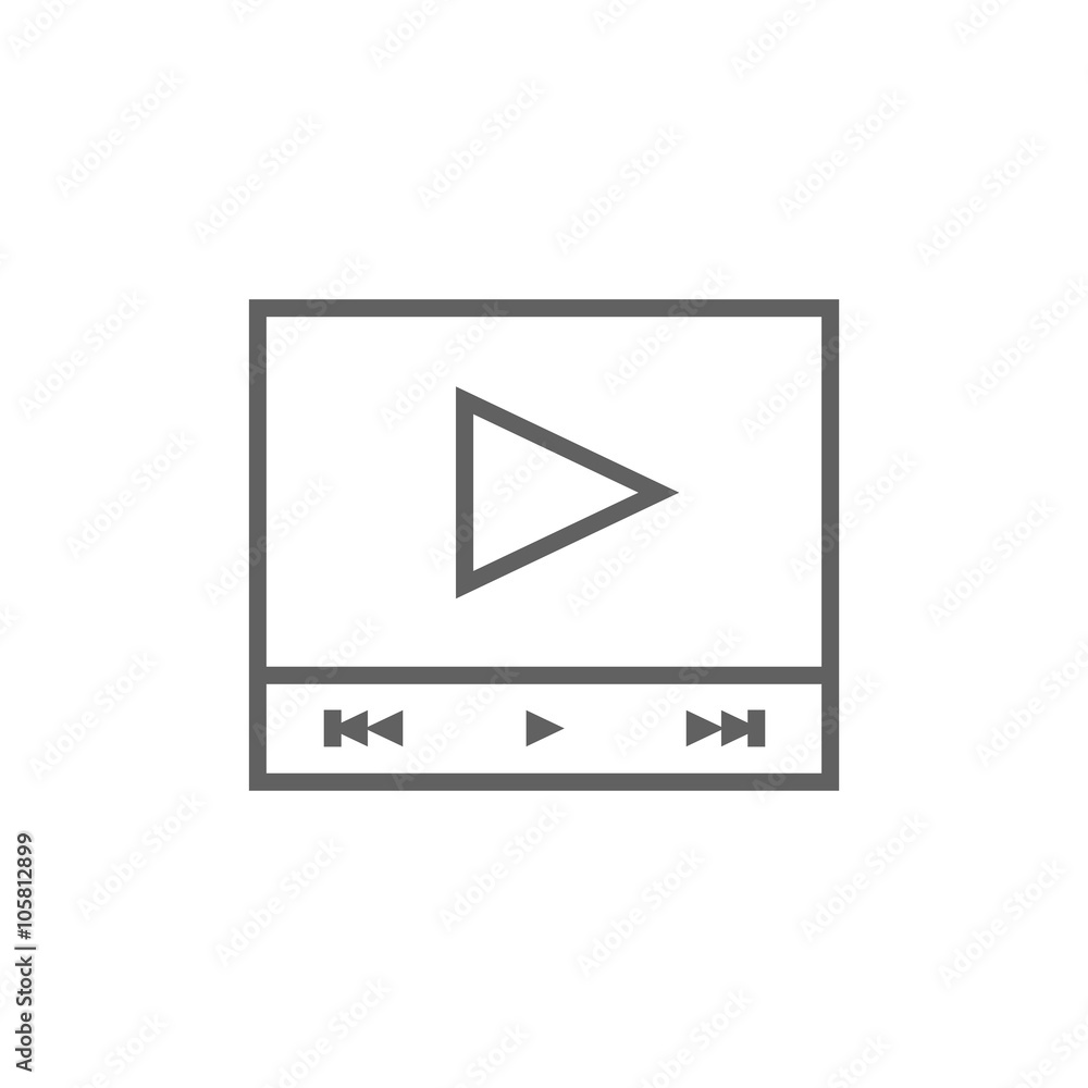 Video player line icon. Video player line icon.