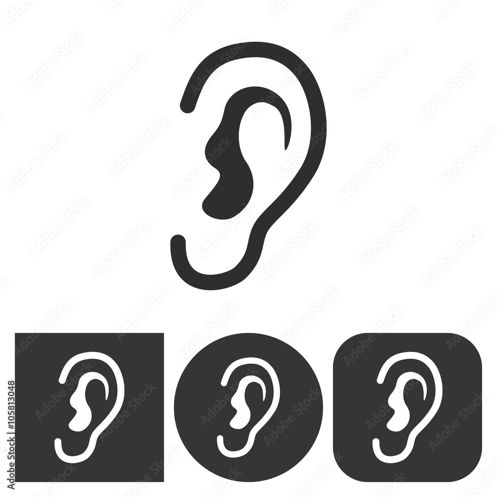 Naklejka premium Ear - vector icon.