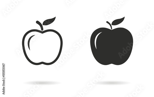 Print op canvas Apple - vector icon.