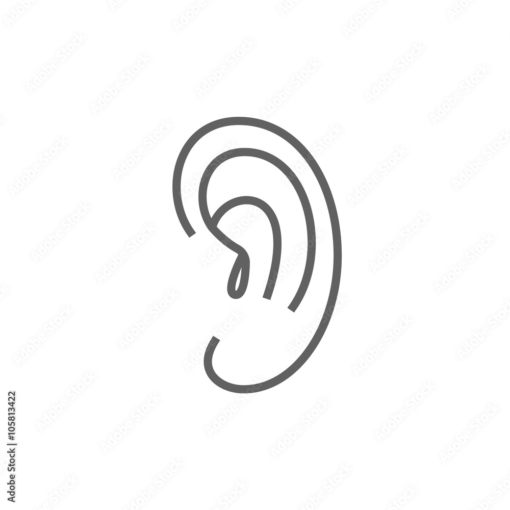 Human ear line icon. Human ear line icon.