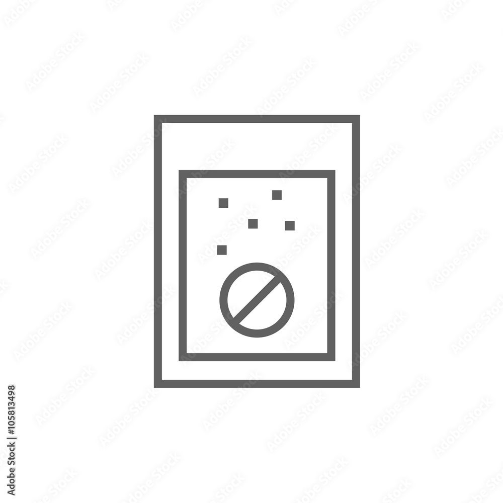 Tablet into glass of water line icon. Tablet into glass of water line icon.