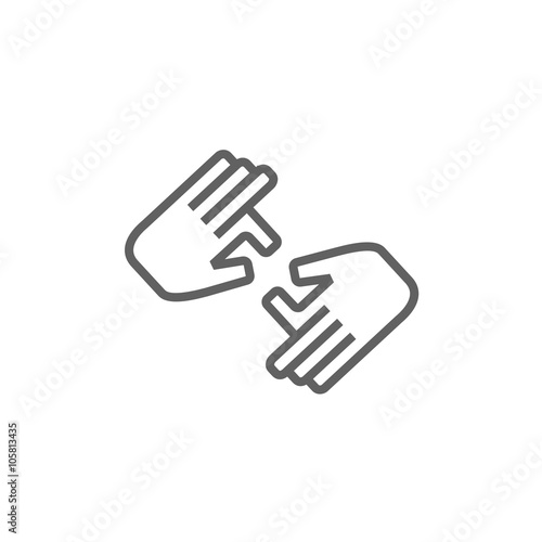 Canvastavla Finger language line icon.