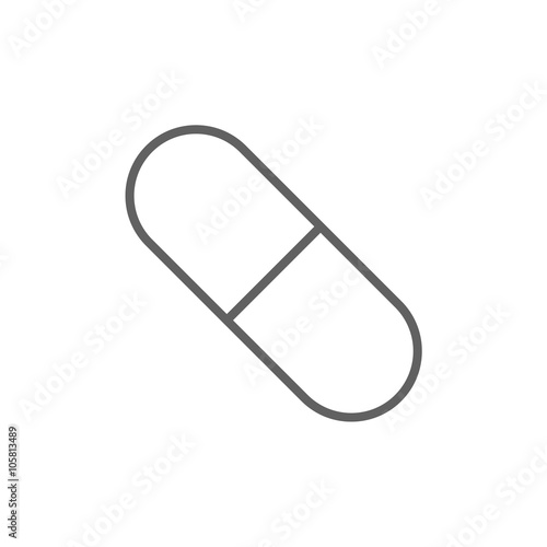 Capsule pill line icon.