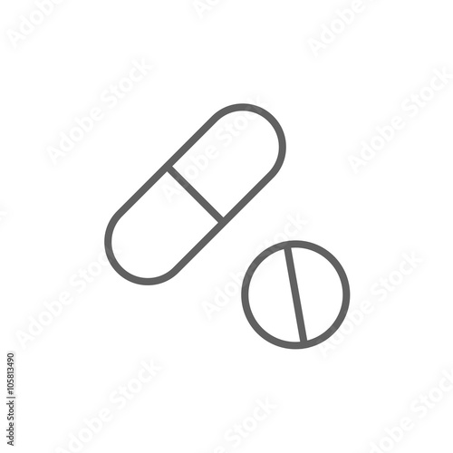 Pills line icon.
