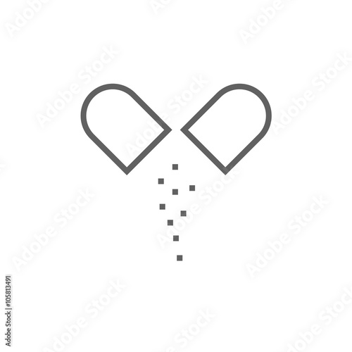 Capsule pill line icon.