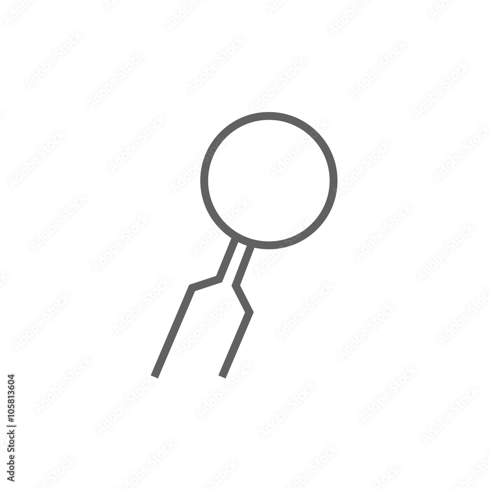 Dental mirror line icon. Dental mirror line icon.