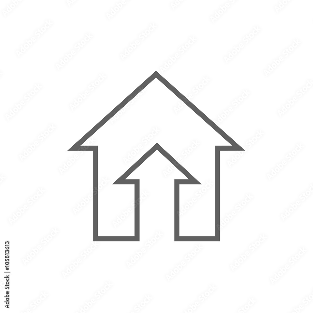 Growth of real estate market line icon. Growth of real estate market line icon.