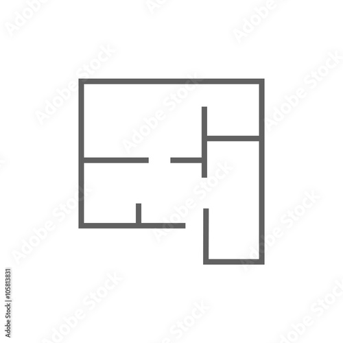 Layout of the house line icon.