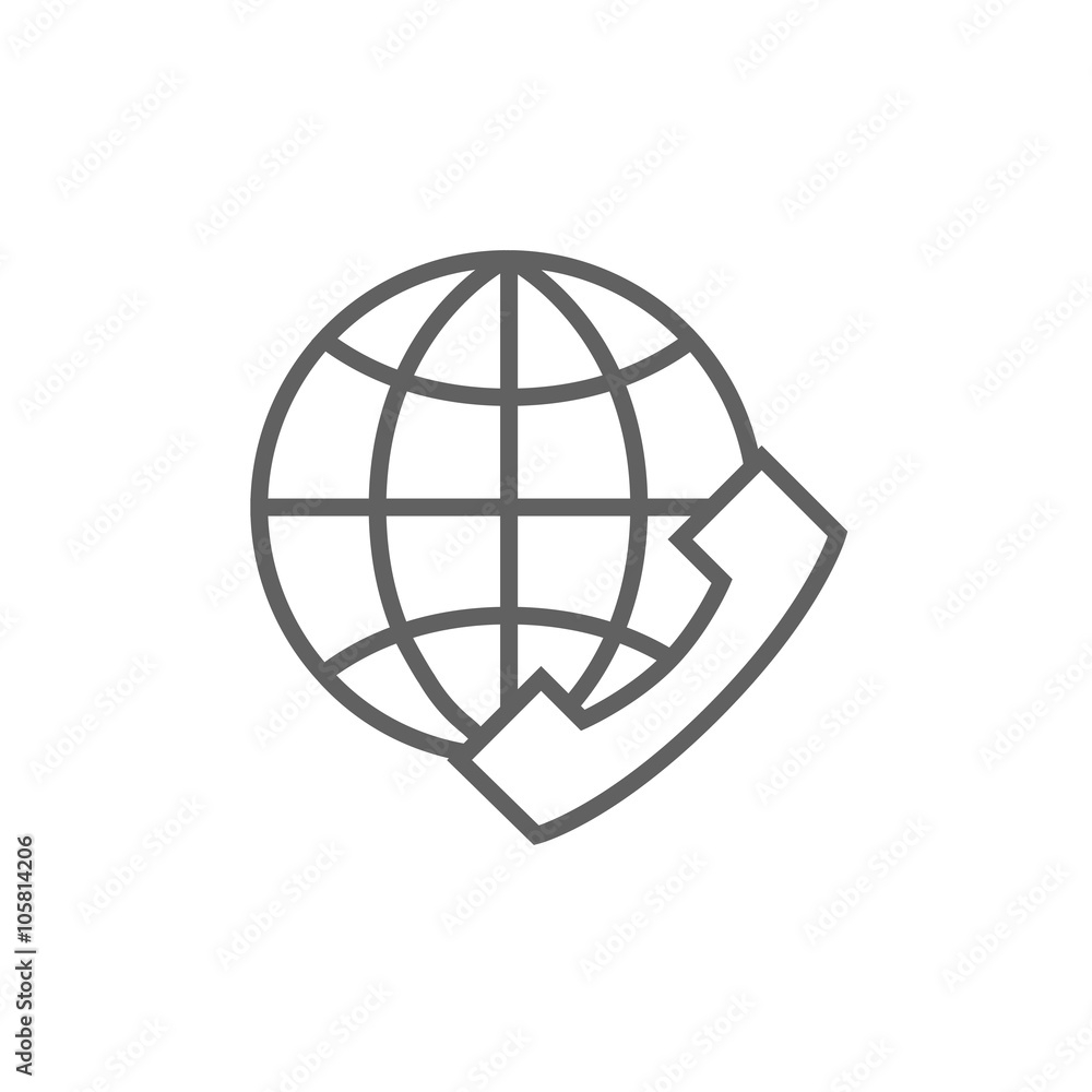 Global communications line icon.