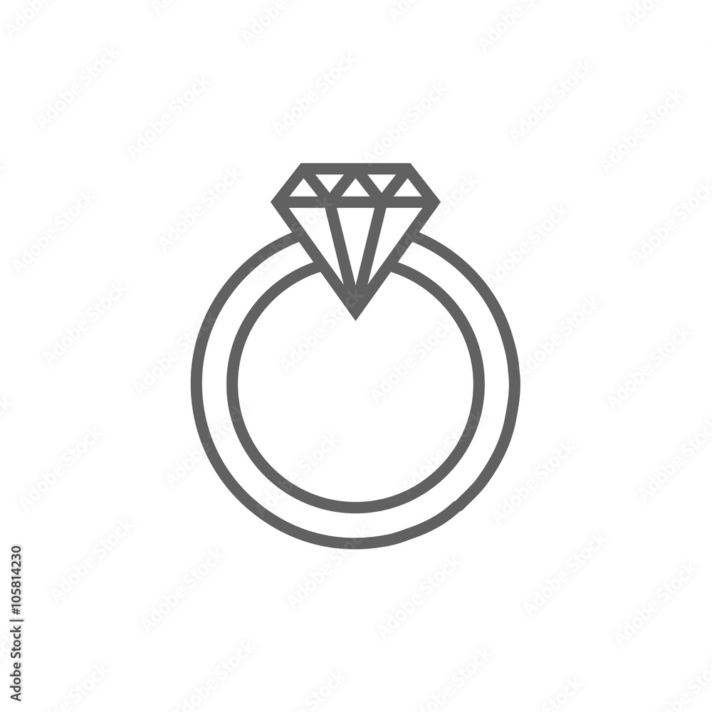 Diamond ring line icon. Diamond ring line icon.