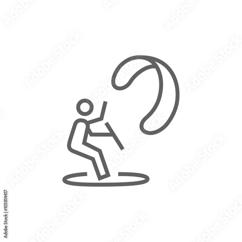 Kite surfing line icon.