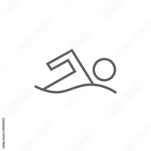 Swimmer line icon.