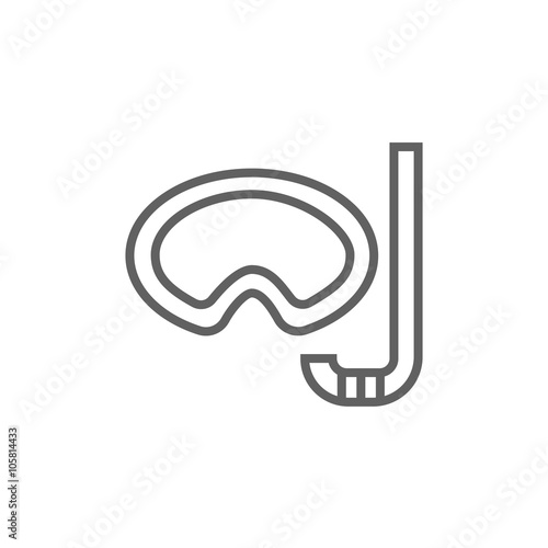 Mask and snorkel line icon.