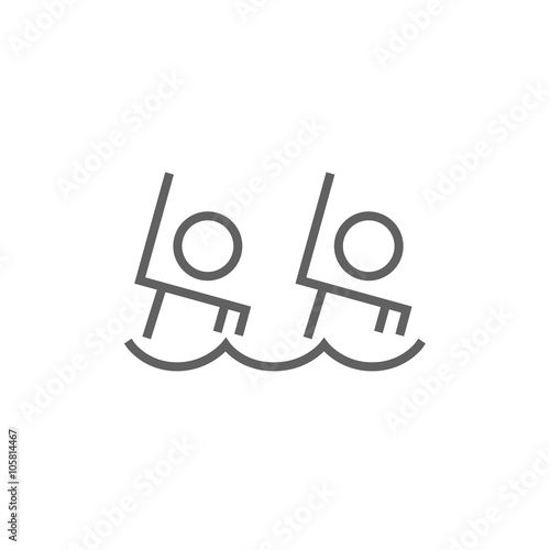Synchronized swimming line icon.