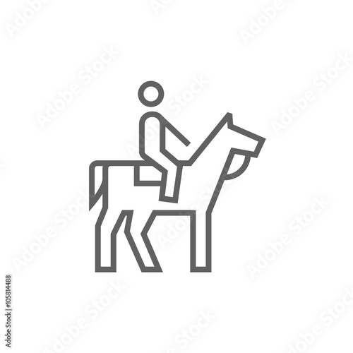 Horse riding line icon.