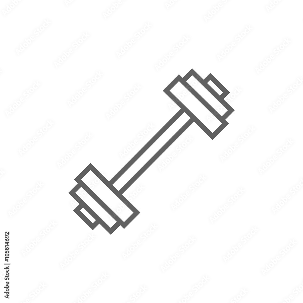 Dumbbell line icon. Dumbbell line icon.