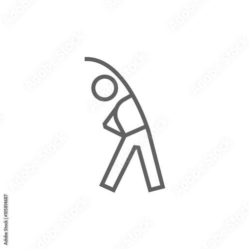 Man making exercises line icon.