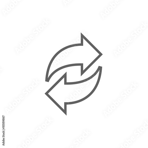 Two circular arrows line icon.