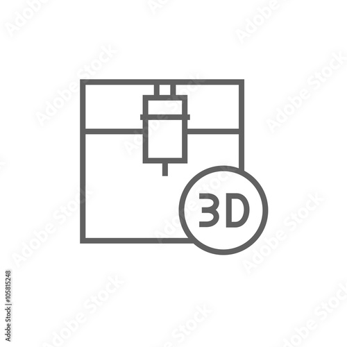 Tree D printing line icon.