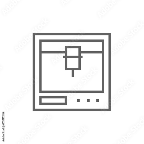 Tree D printing line icon.