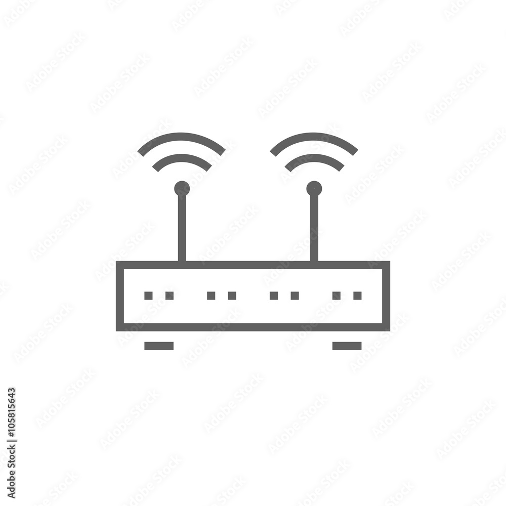 Wireless router line icon. Wireless router line icon.