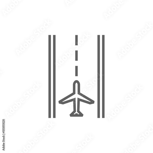 Airport runway line icon.