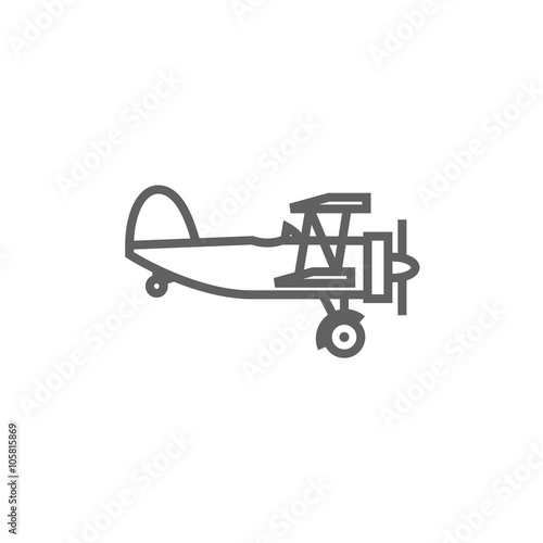 Propeller plane line icon.