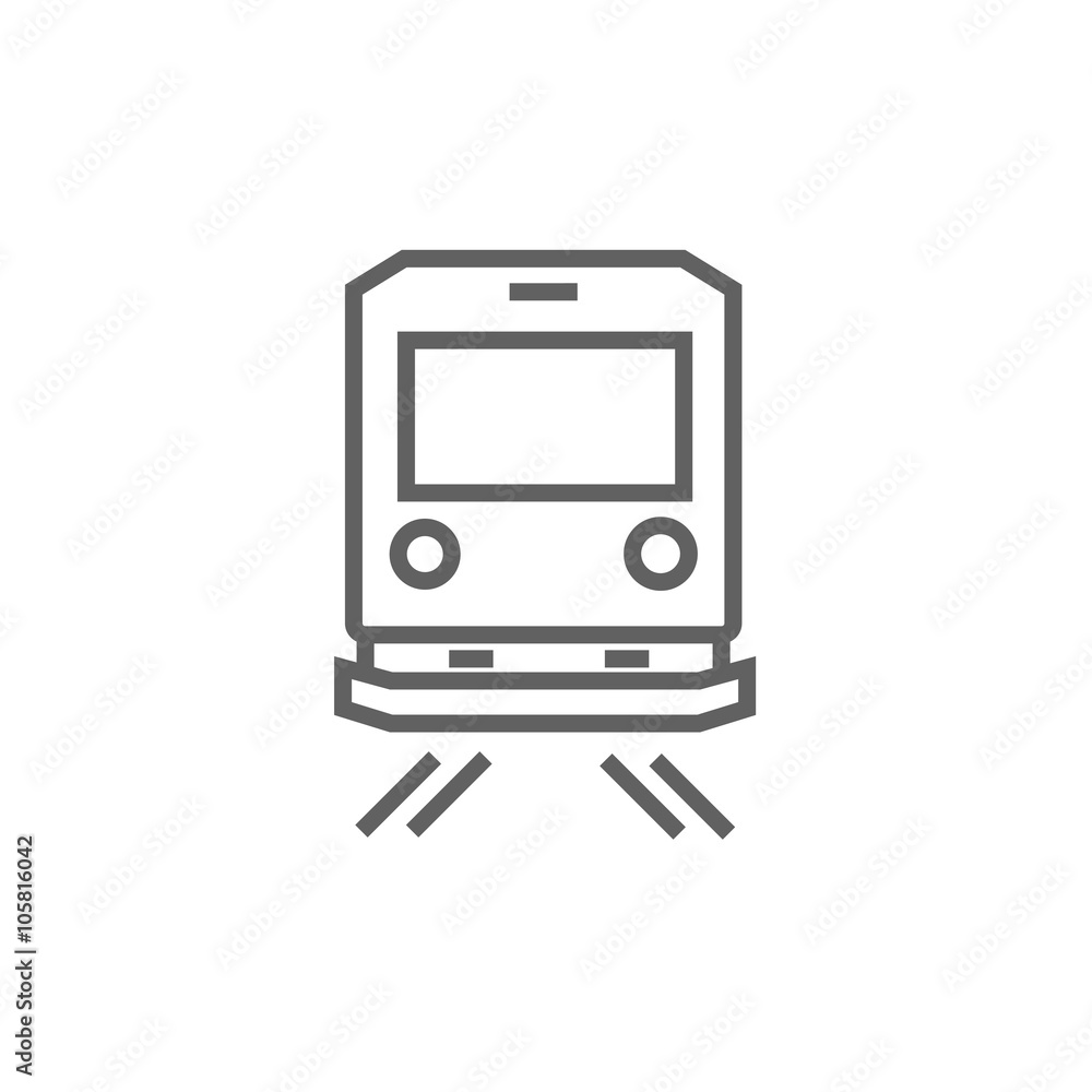 Back view of train line icon. Back view of train line icon.