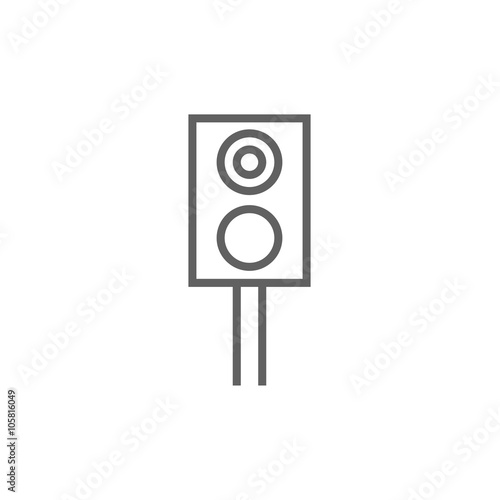 Railway traffic light line icon.