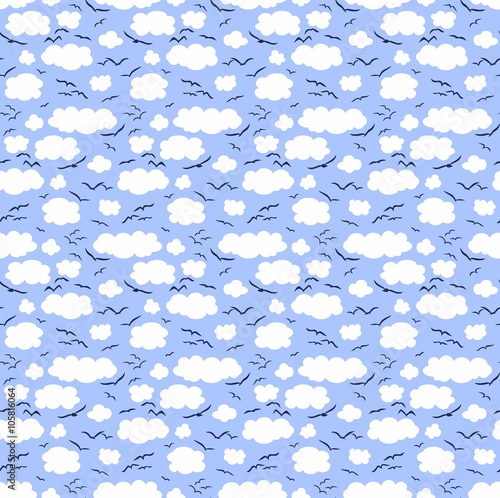 Seamless background with birds.