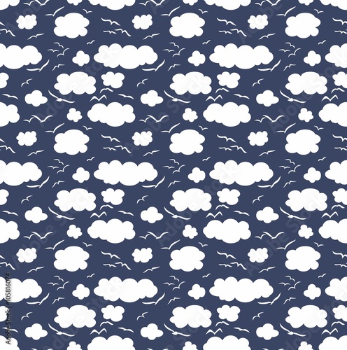 Seamless background with birds.