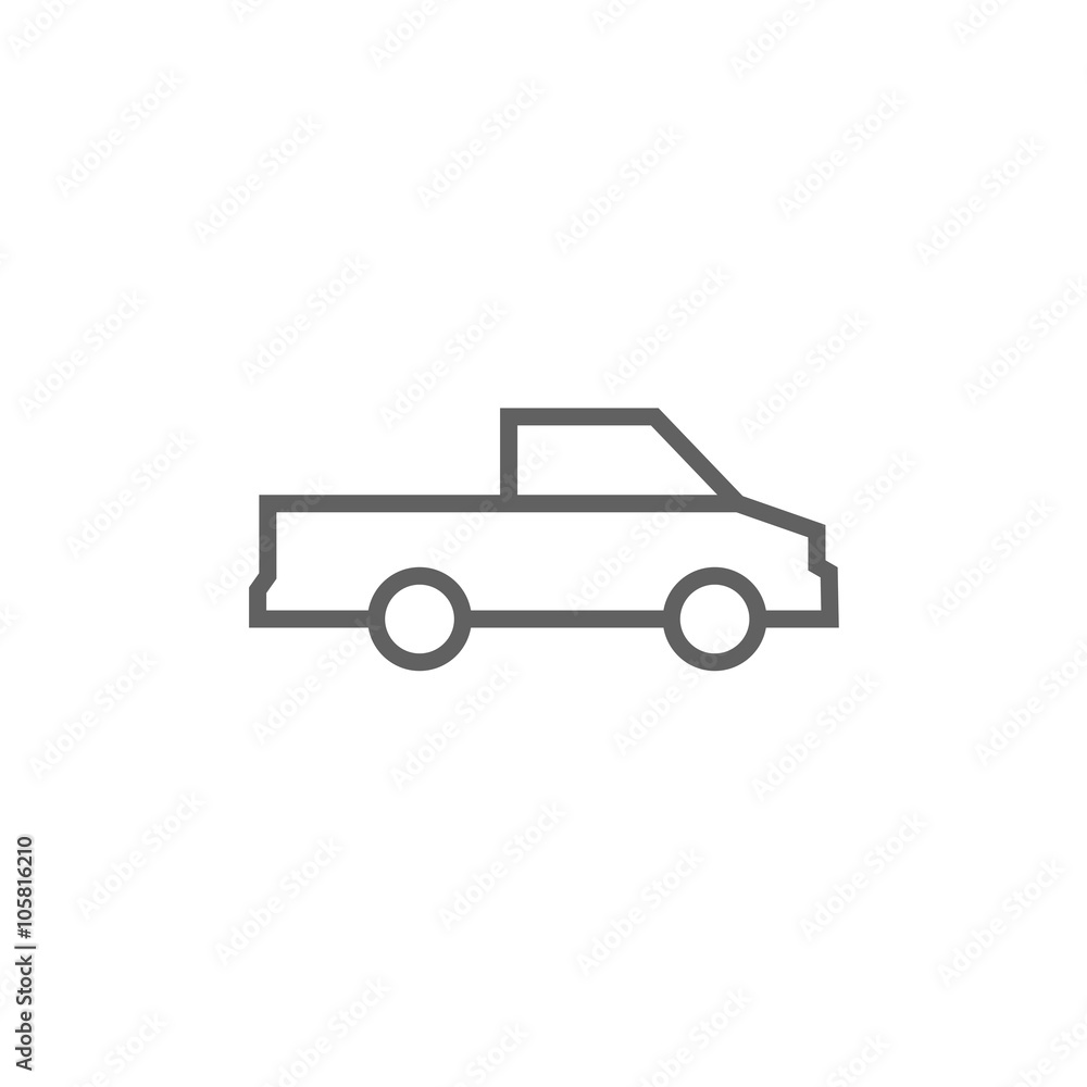Pick up truck line icon.