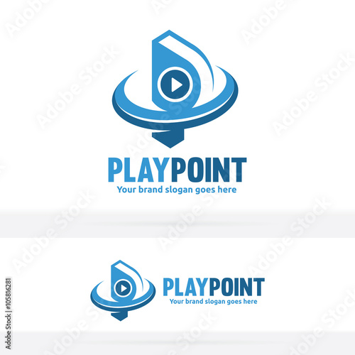 Letter P with Video Play Button Icon, Letter P Video Logo, Letter P Play Button fro Company Identity