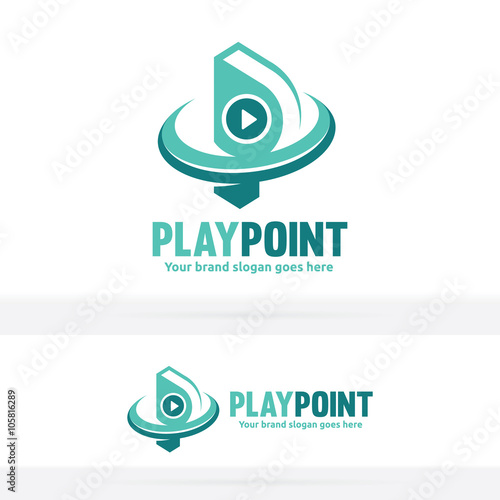 Letter P with Video Play Button Icon, Letter P Video Logo, Letter P Play Button fro Company Identity