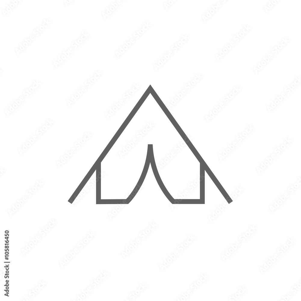 Tent line icon. Tent line icon.