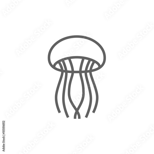 Jellyfish line icon.