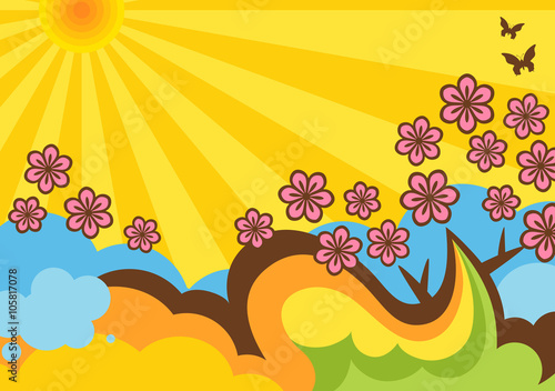 ポップな春のイラスト : pop spring 03