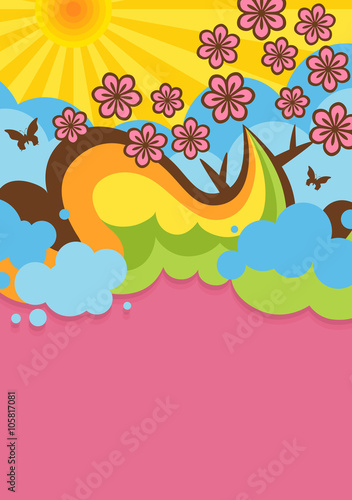 ポップな春のイラスト : pop spring01