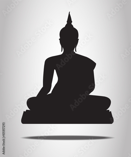 Buddha Silhouettes on the white background