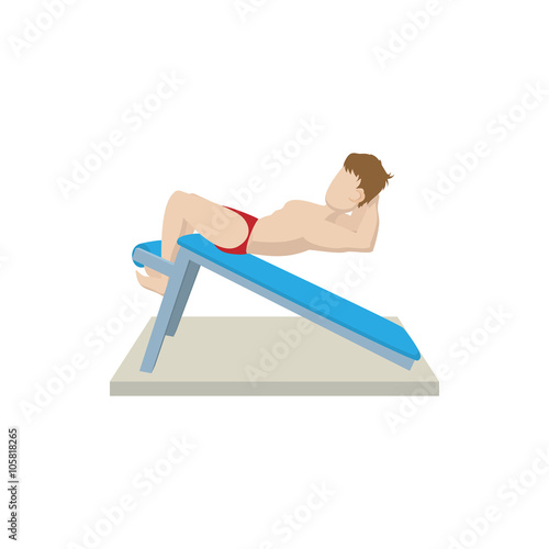 Naked muscle man man training weights with legs