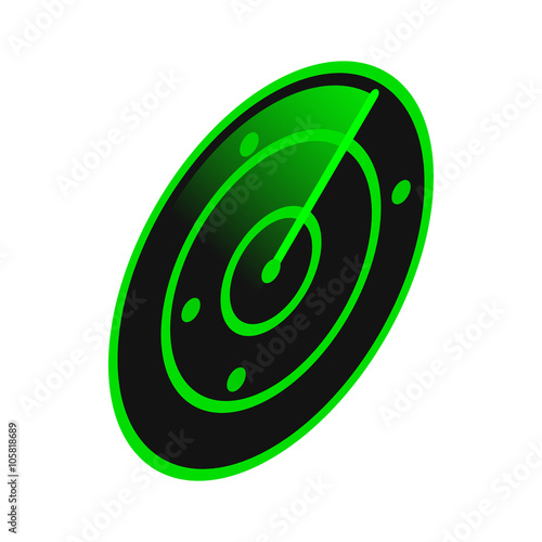 Air traffic control radar icon, isometric 3d style