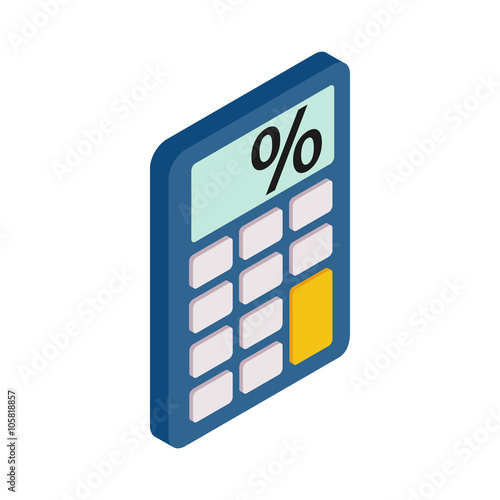 Calculator icon, isometric 3d style