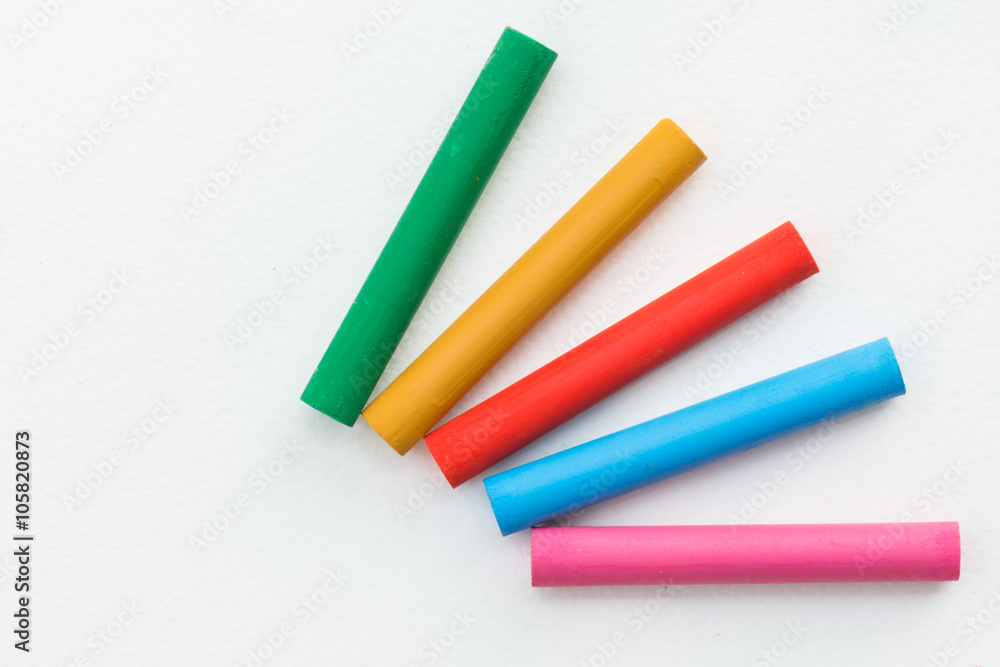 Oil pastels on white background Oil pastels on white background