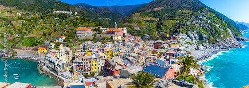 Panorama view of Vernazza Village in Cinque Terre, Italy