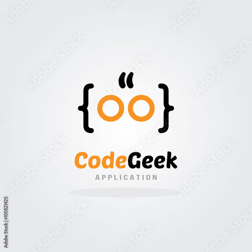 Code Geek Logo Design Template. Software company logo template design. Vector illustration. Software development, Software application, Mobile application development. 