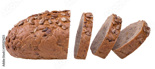 sliced bread isolated on white background