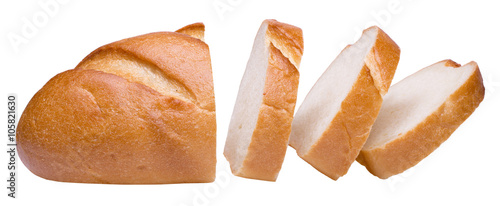 sliced bread isolated on white background